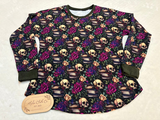 Large Burgundy Skull Dolman