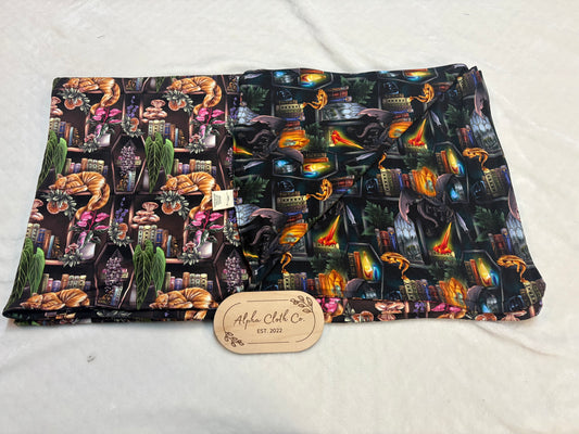Green Dragons/ Pink Kitties Blanket - Throw Size