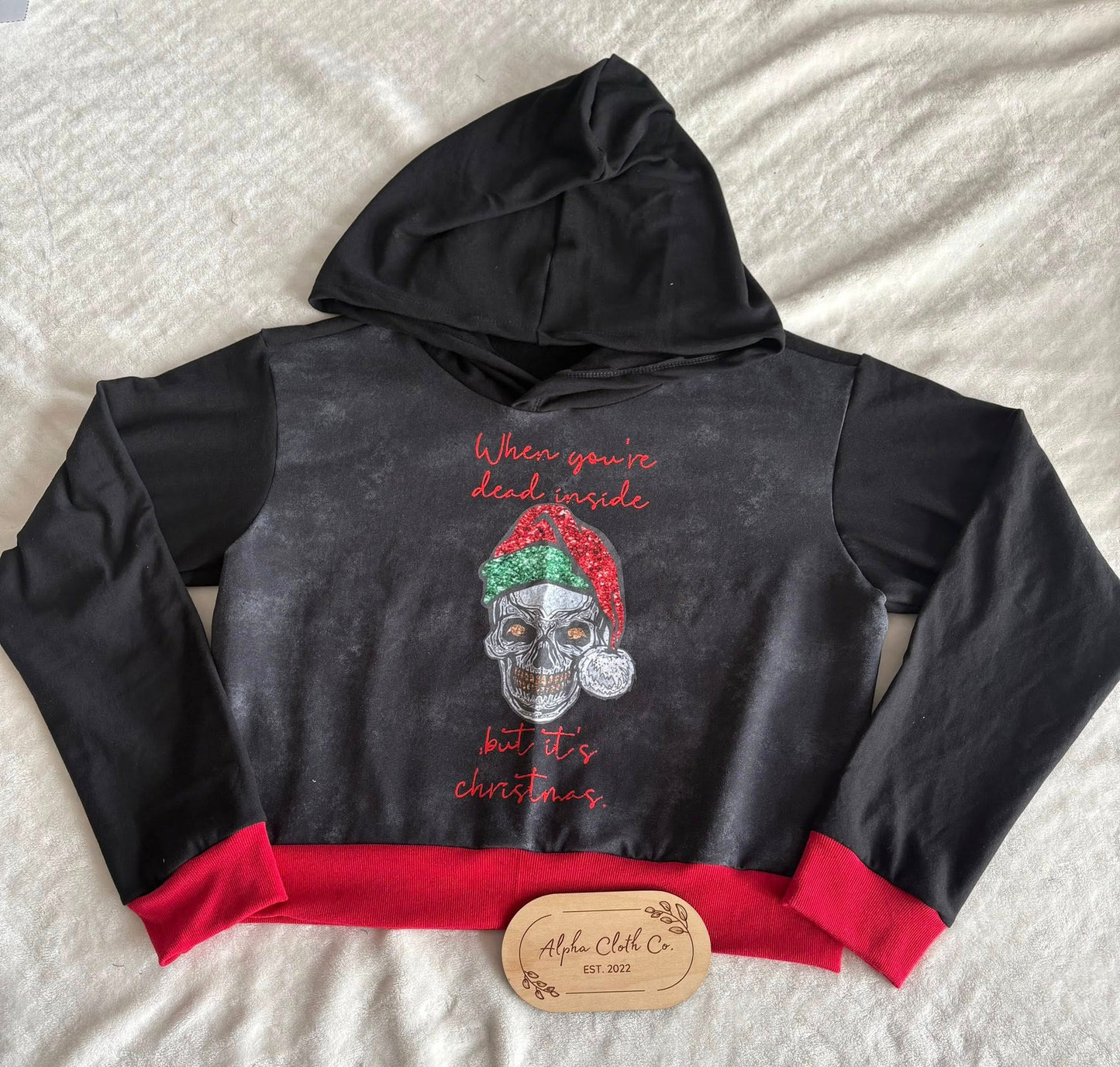 XL Dead Inside Crop Hoodie