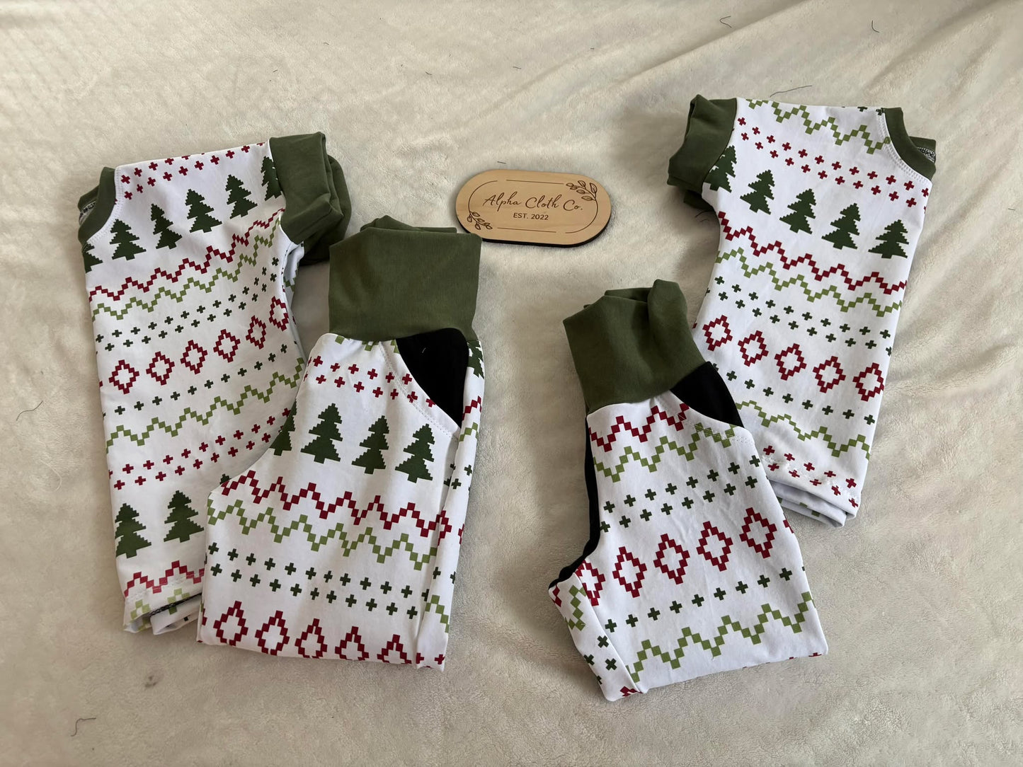 Xmas Plaid on White Set