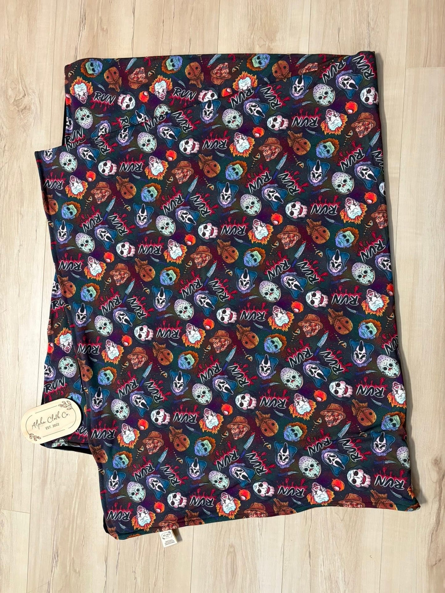 Run Horror Throw Blanket