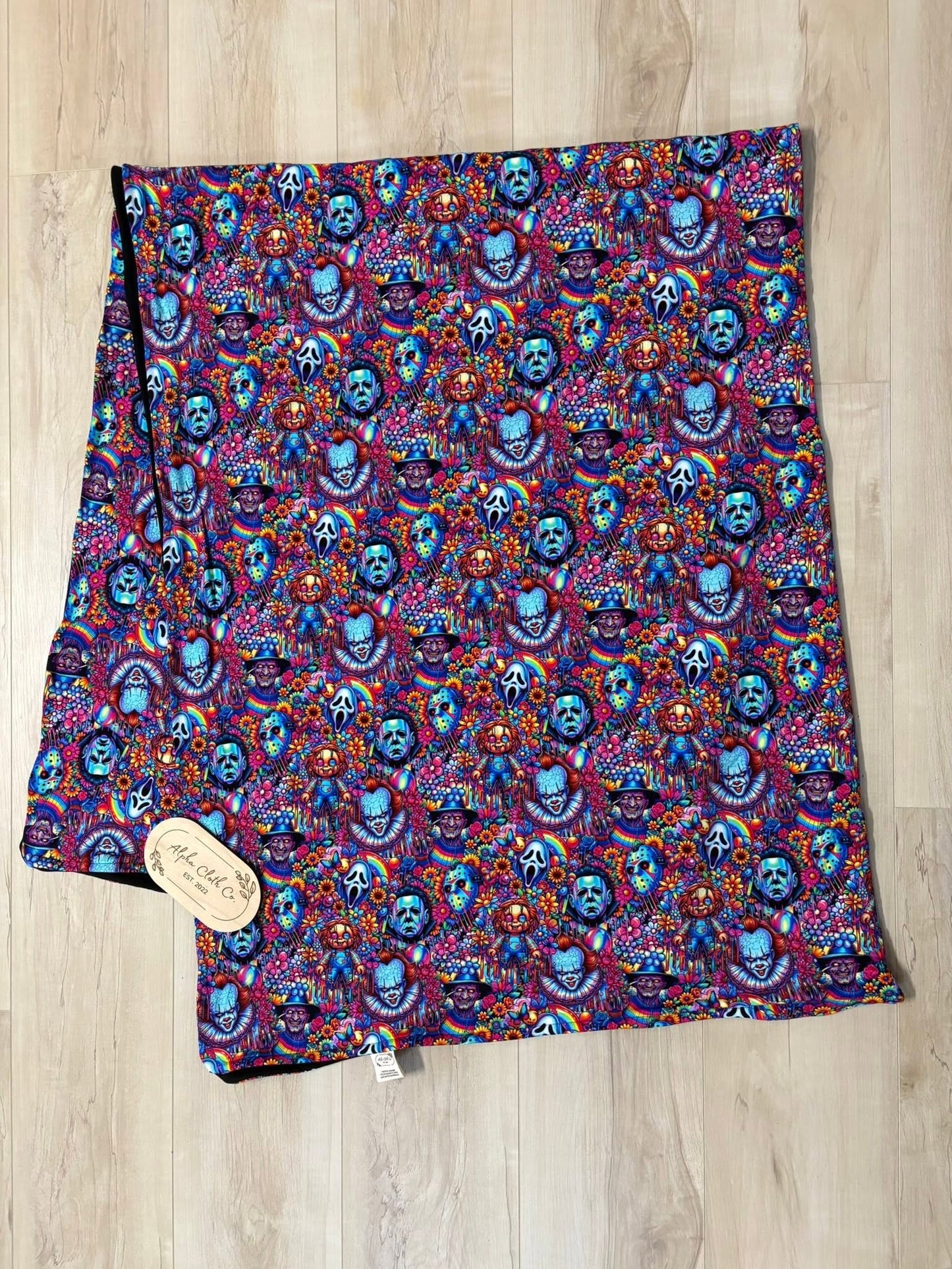 Neon Drip Horror Throw Blanket