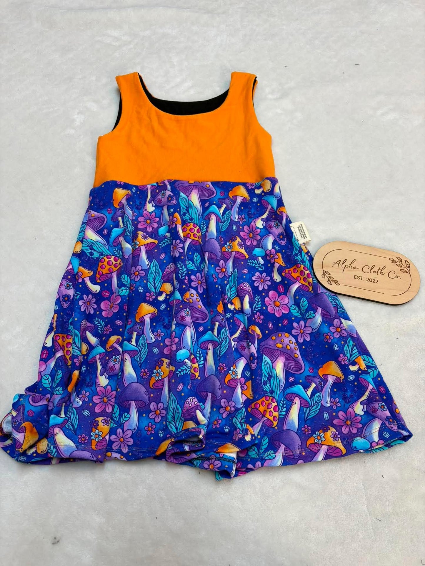 3-6Y Neon Mushies Tank Dress