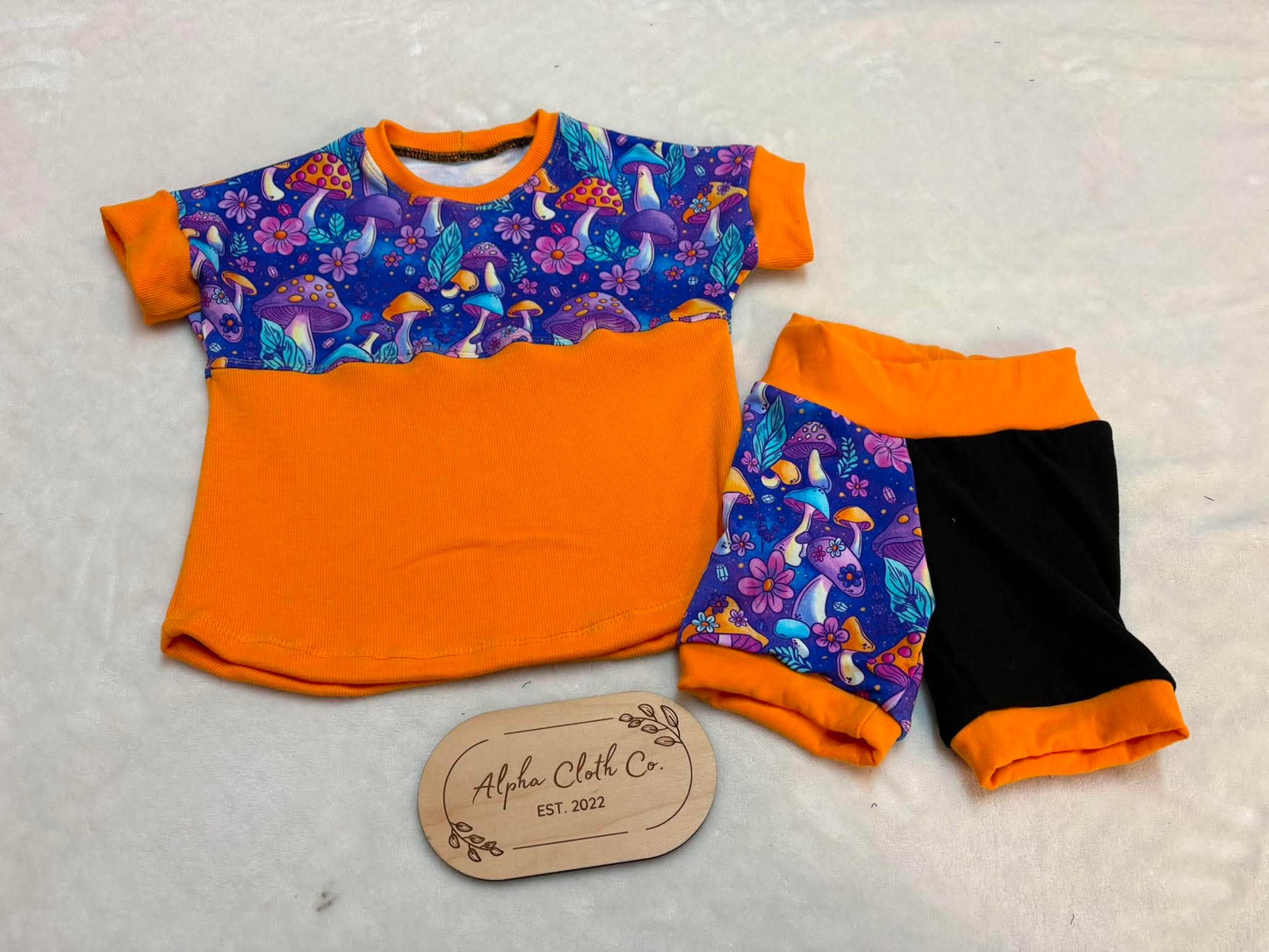 1-3Y Neon Mushies Biker Set