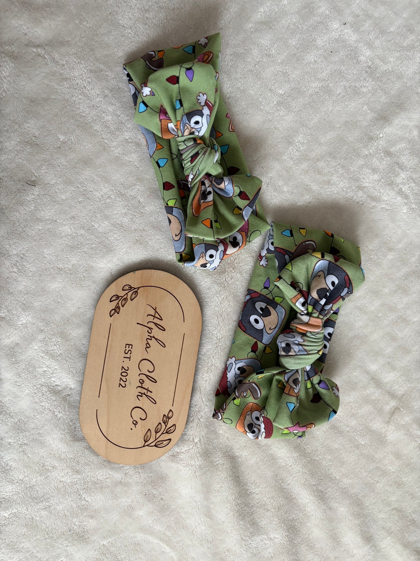 Christmas Bluey Headband (Green)