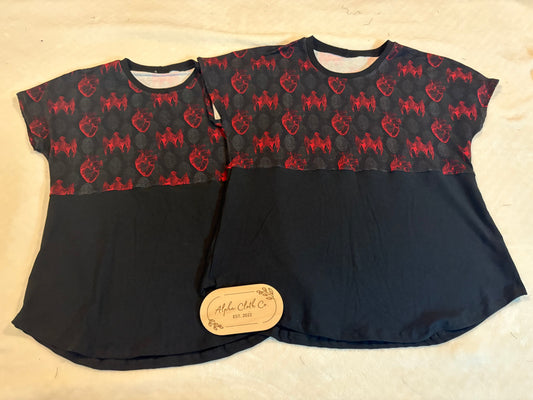 ADULT Red Bats Dolman