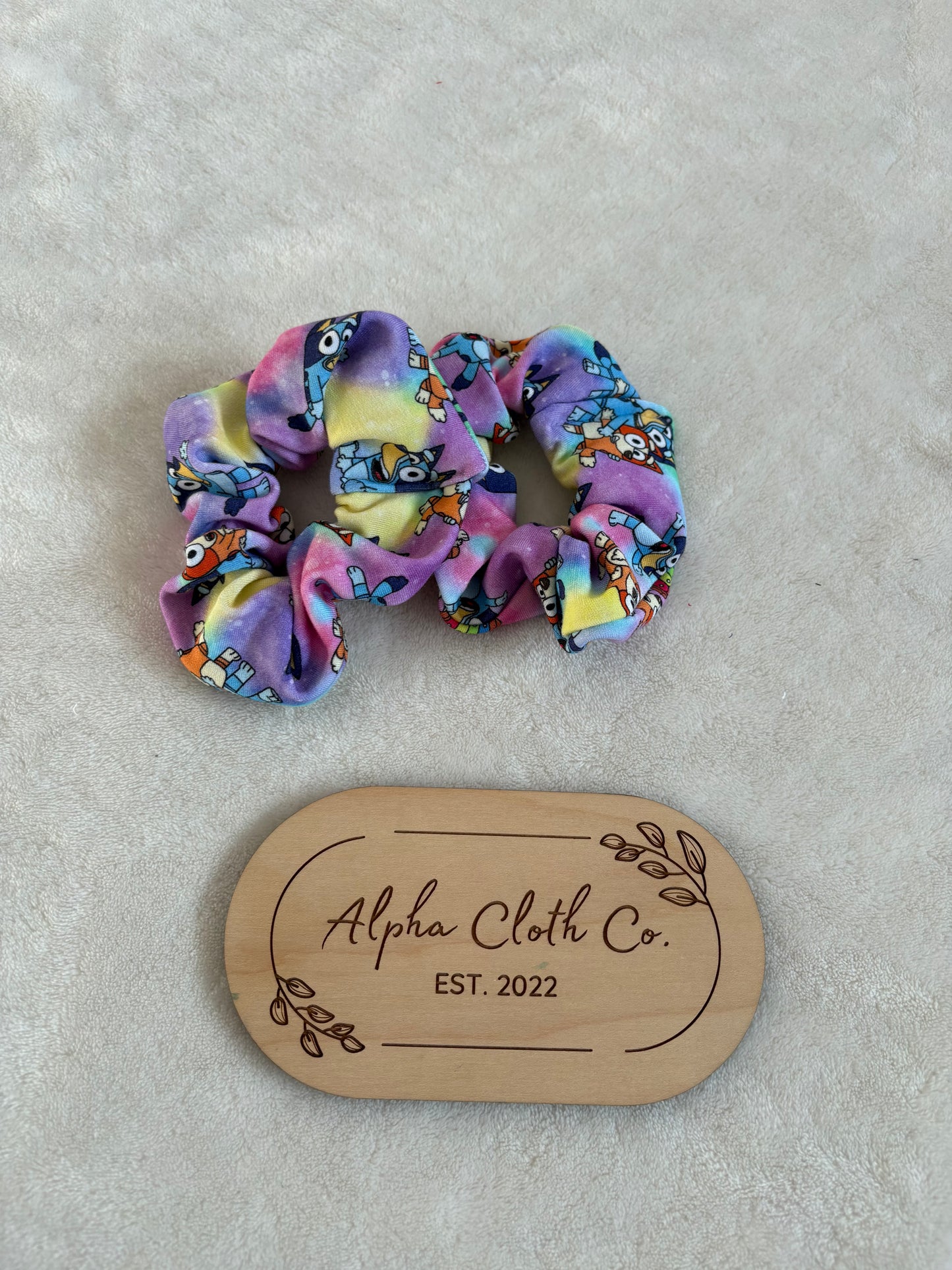 Rainbow Bluey Scrunchie