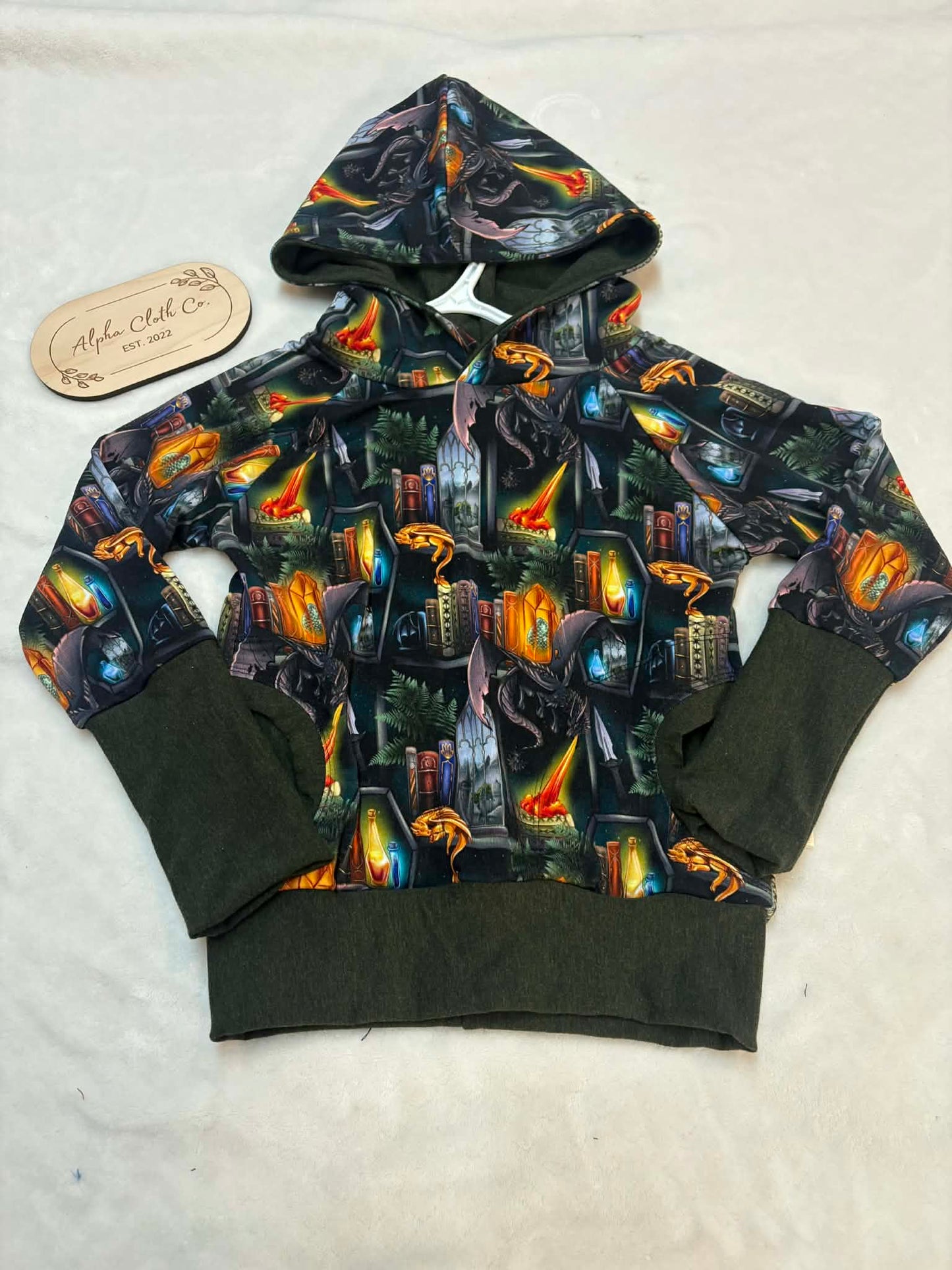 3-6 Green Dragon Bunnyhug Hooded