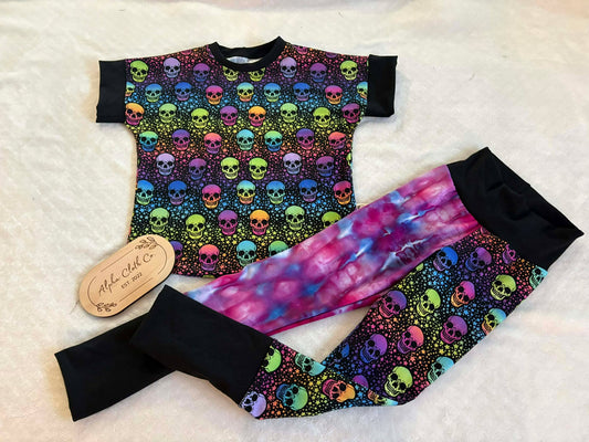 3-6Y Rainbow Skulls Set