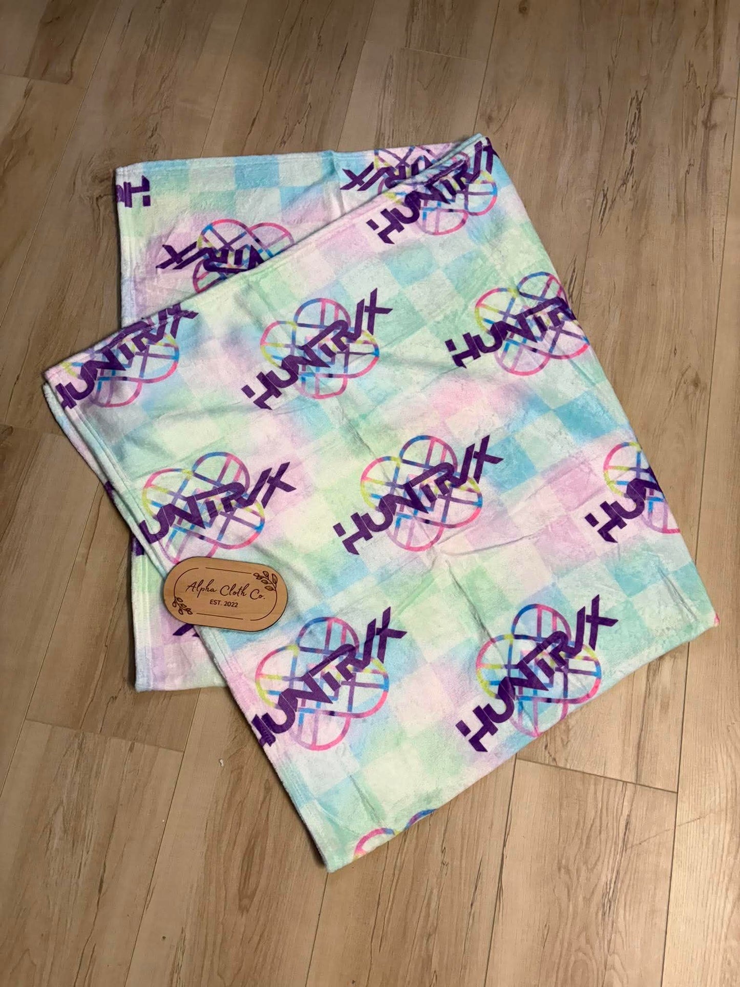 Huntrix Pastel Checkers Minky Blanket