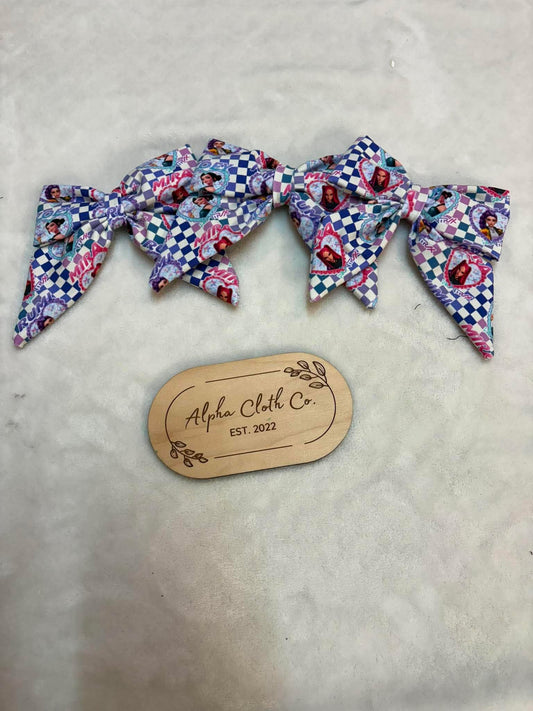 Checkered Kpop Sailor Bow - Large