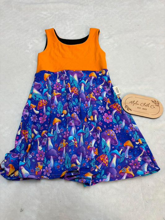 3-6Y Neon Mushies Tank Dress