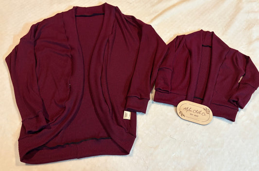 Cranberry cardigan Large